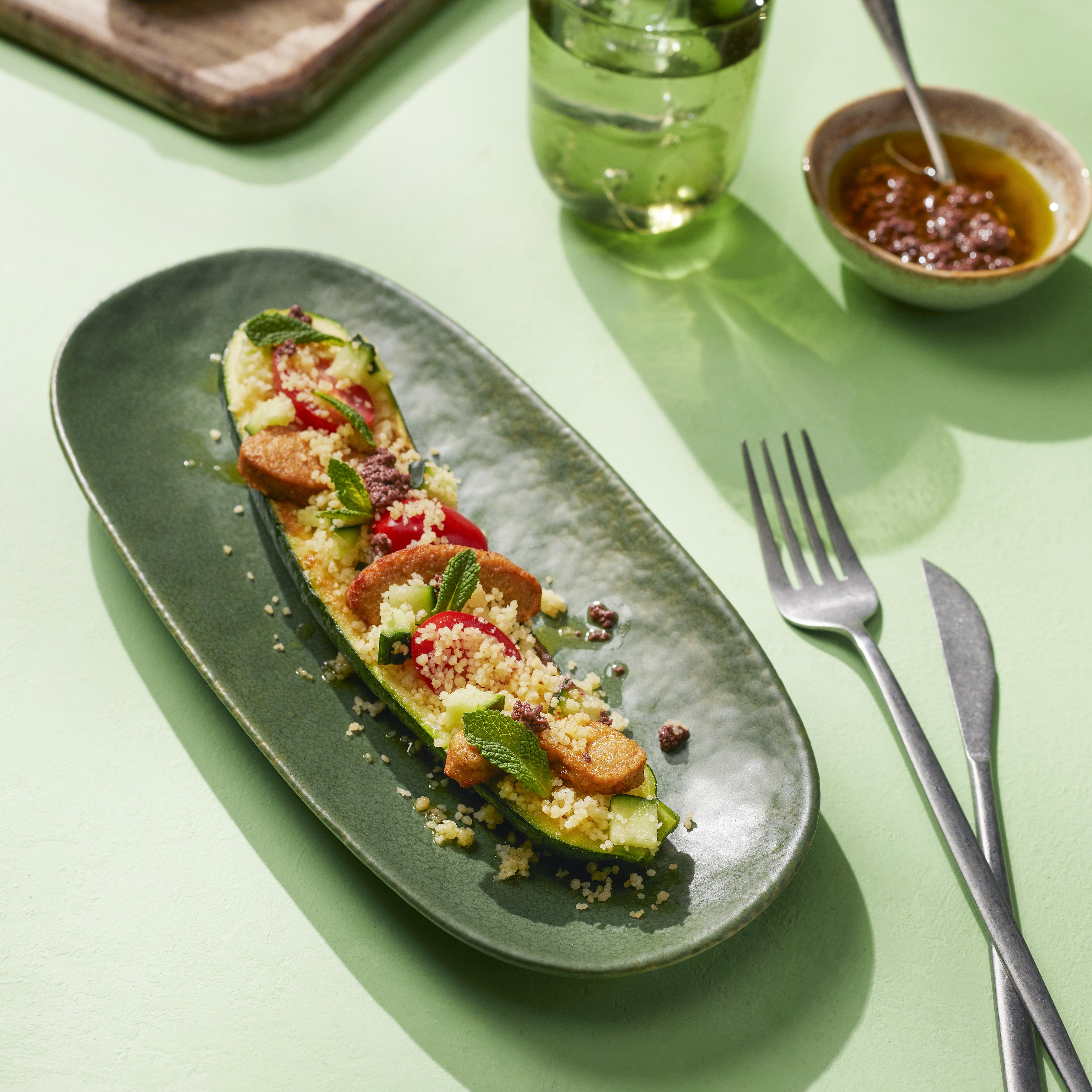 Lightly Roasted Pieces in Gegrilde Courgetteboten