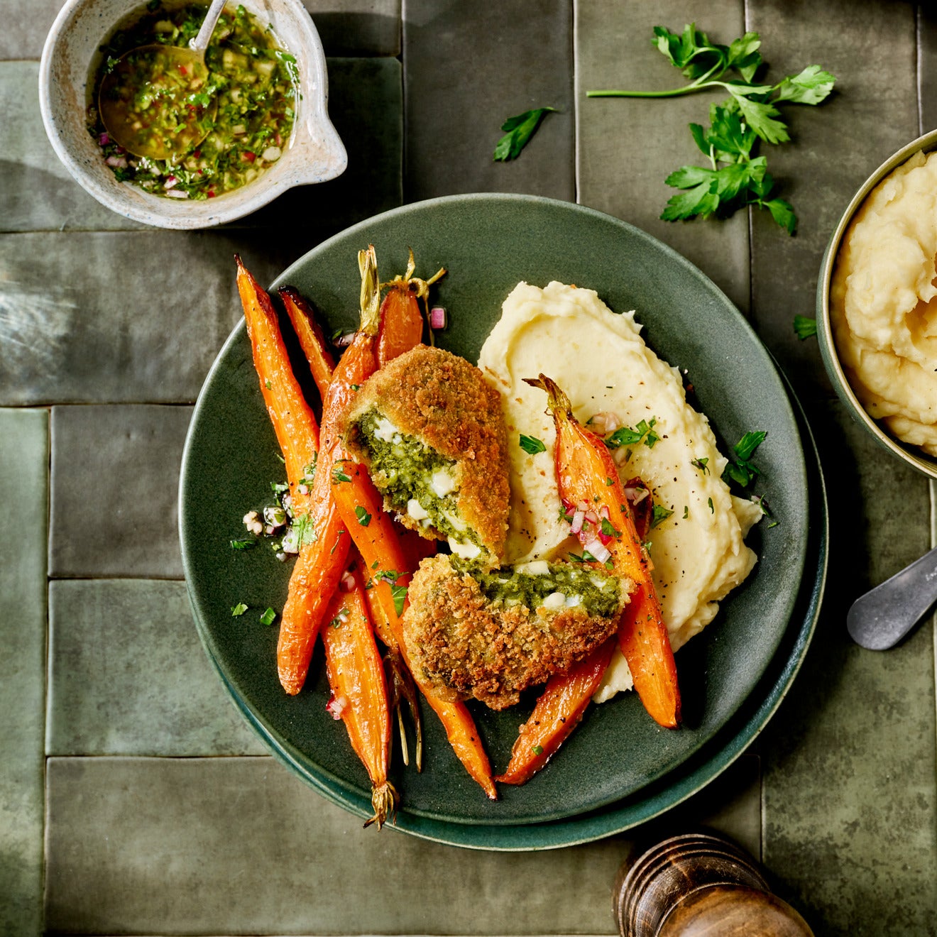 Spinach Cheese Rond with Carrots Spinach Cheese Rond with Carrots
