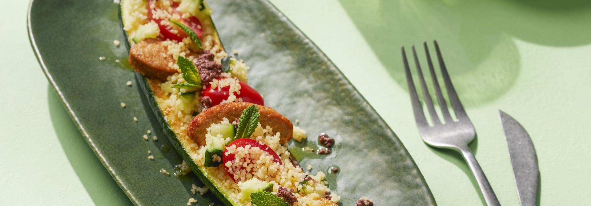 Lightly Roasted Pieces in Gegrilde Courgetteboten