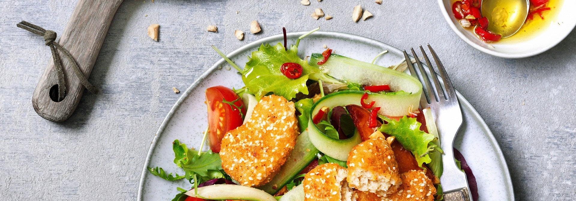 Purée de choux fleur et féta, garnis avec Saussices GG