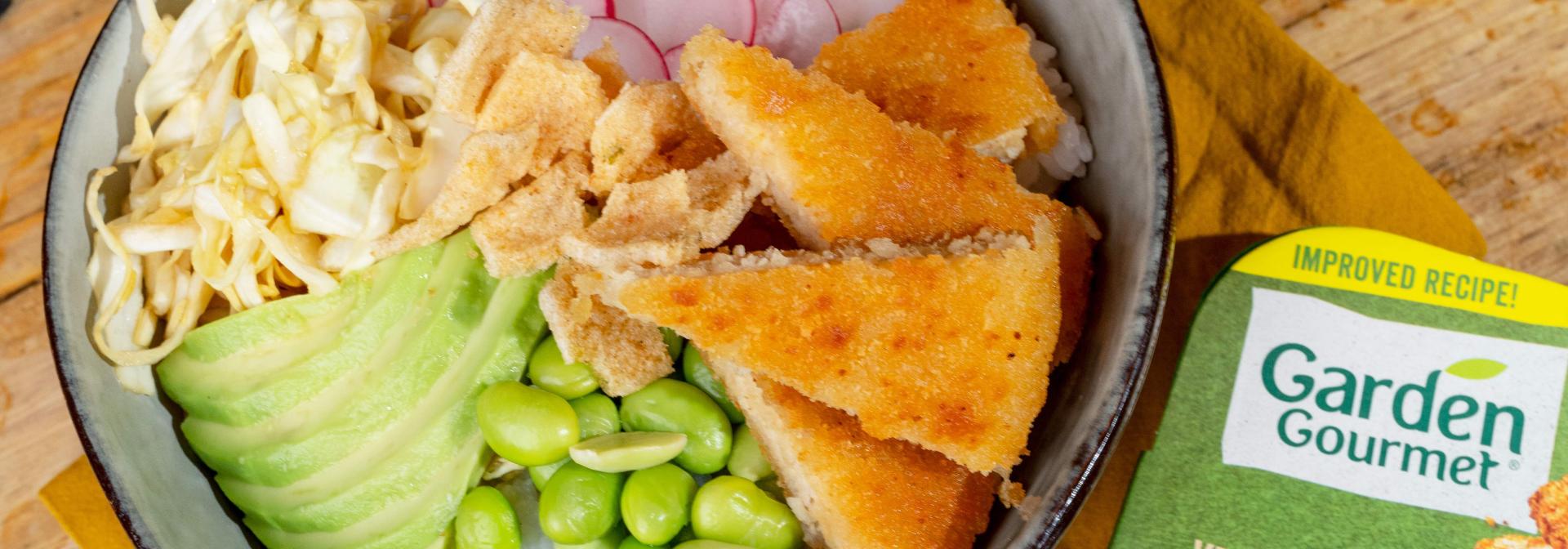 Poké escalope veggie