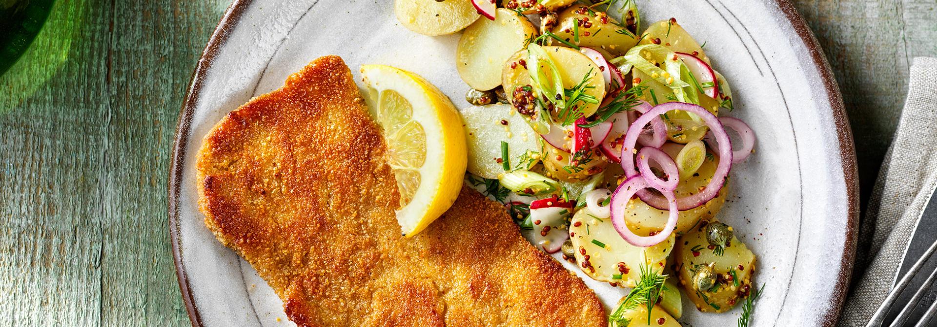 Sensational Schnitzel with kartoffel salad