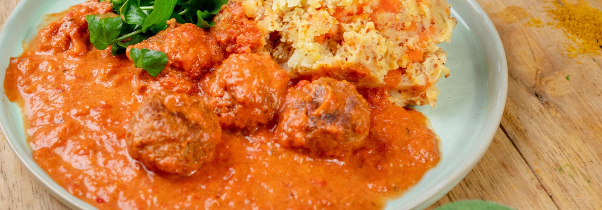 STOEMP AUX CAROTTES ET BOULETTES  VEGGIE