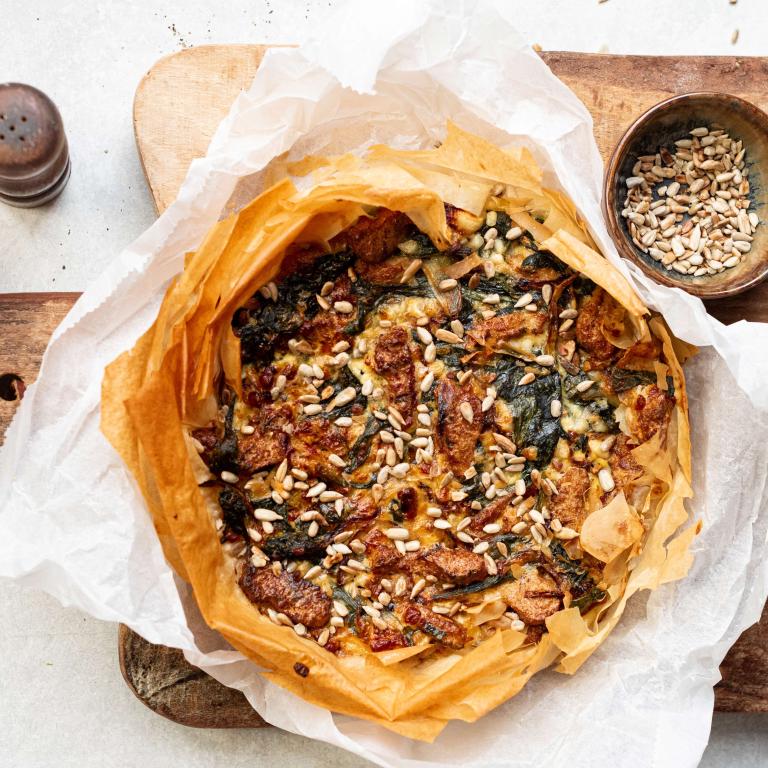 Quiche met gegrilde stukjes Quiche met gegrilde stukjes