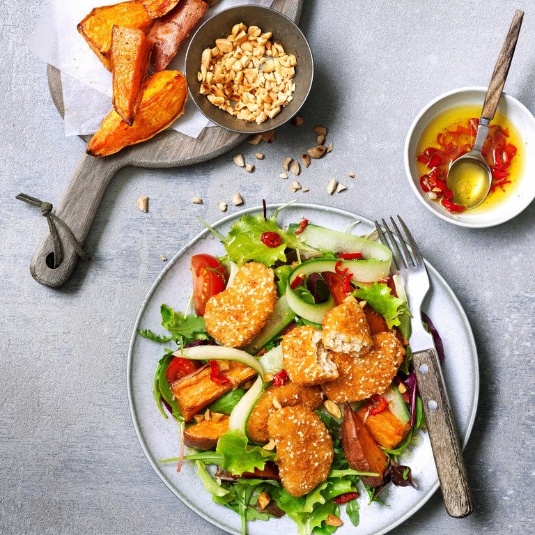 Purée de choux fleur et féta, garnis avec Saussices GG