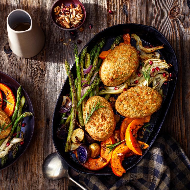 "Traybake" Végétarien Rondo de fromage aux épinards Garden Gourmet