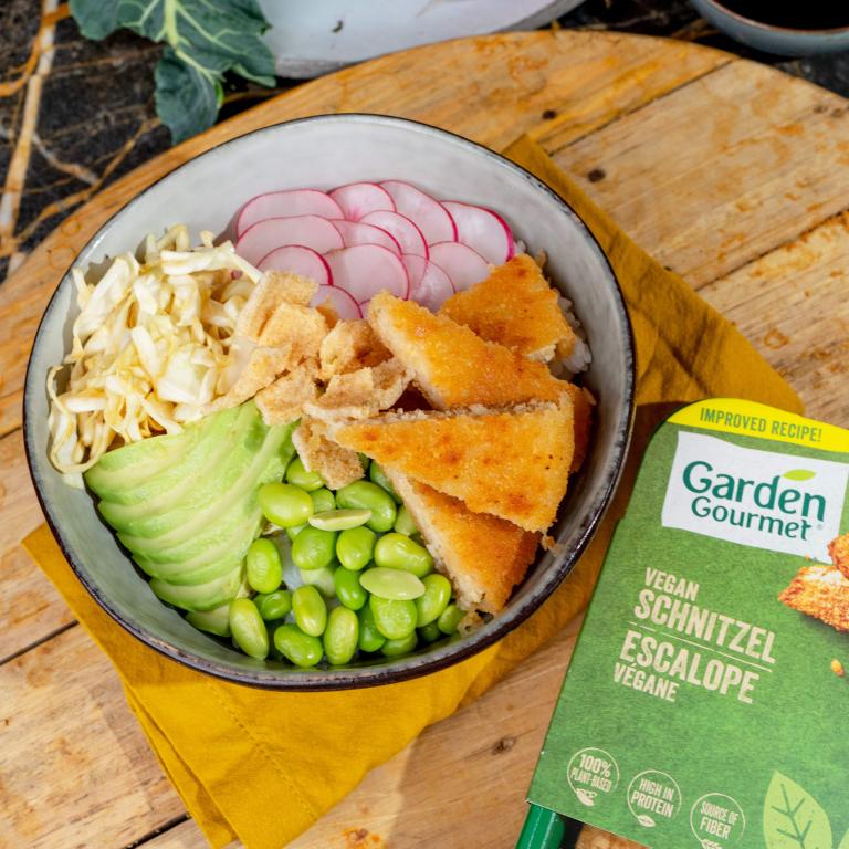 Poké escalope veggie