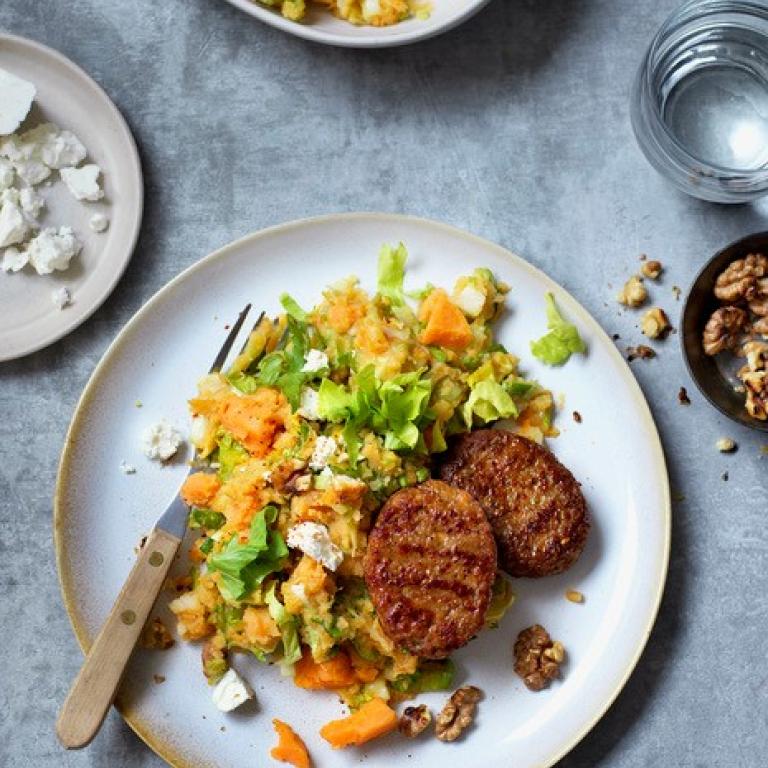 Stamppot met deluxe burger