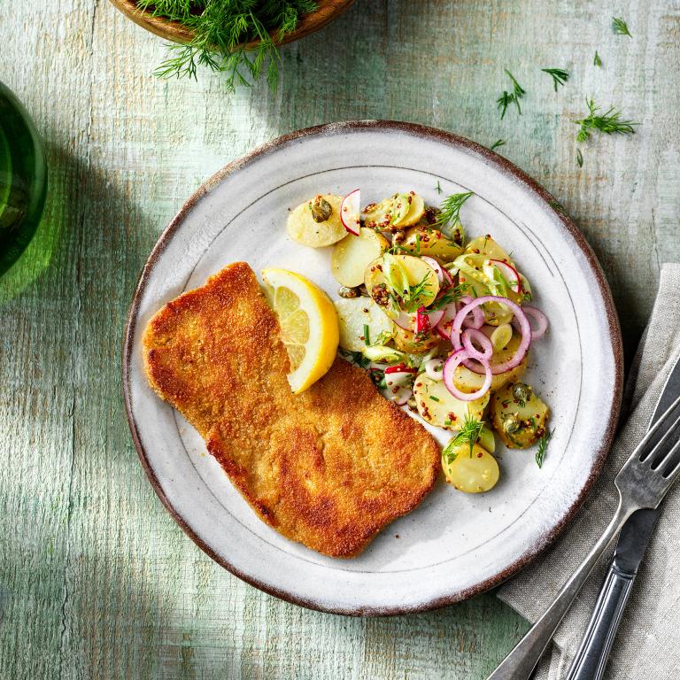 Sensational Schnitzel with kartoffel salad